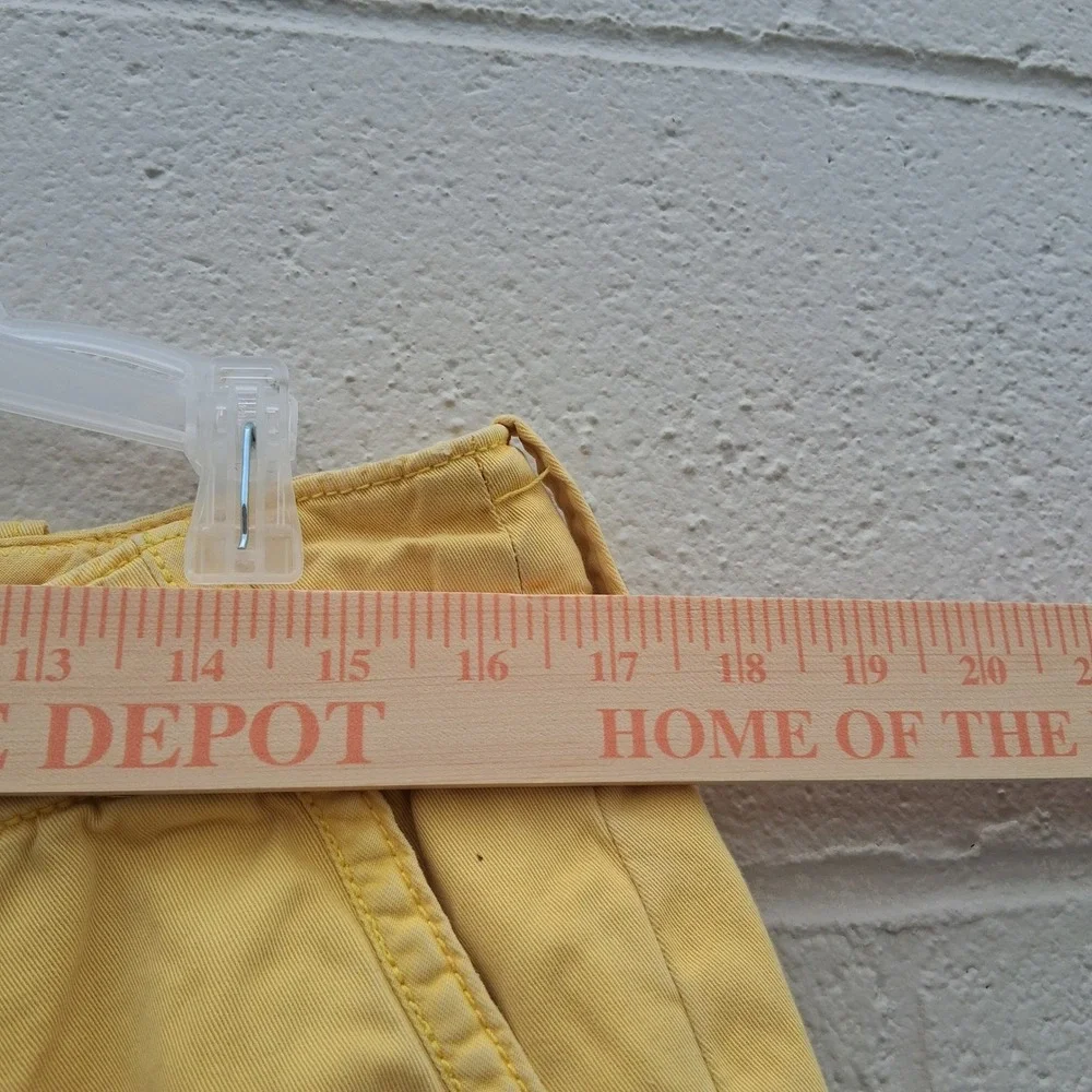 Polo Ralph Lauren‎ Chino Shorts Flat Front Casual Yellow Mens Size 35 Pony